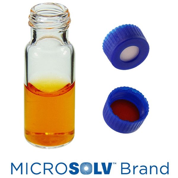 Microsolv EPP Vial, PP clear, 2 ml, Screw Cap blue with bonded Sil/PTFE Septa, 100 pc/PAK
