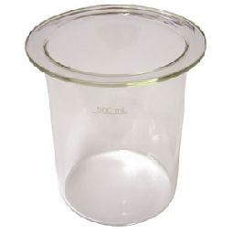 QLA 900mL Clear Glass Disintegration Beaker with Flat Top