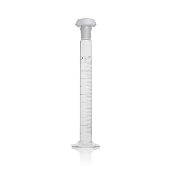Duran Group DURAN Mischzylinder, Sechskantfuss, Kl. A, mit Chargenzertifikat, blaue Skala, NS 29/32, 250 ml, 2 St/Pkg, Hauptpunkteringteilung, 