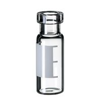 Product Image of ND11 1.5ml Crimp Top Vial, 32 x 1.6 mm, clear glass, label/filling lines, wide opening, 10 x 100 pc/PAK