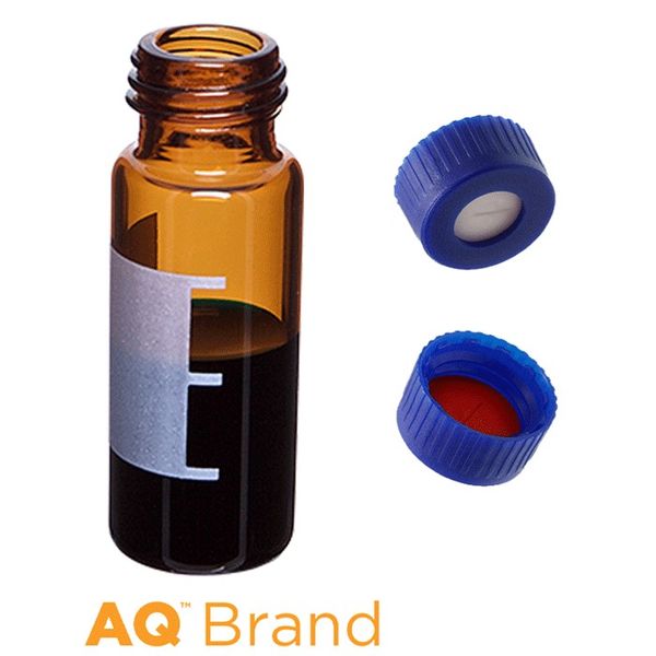 Microsolv EPP Vial amber, 2 ml, Screw Cap blue with Sil/PTFE Septa slit, Write-on Patch, 100 pc/PAK