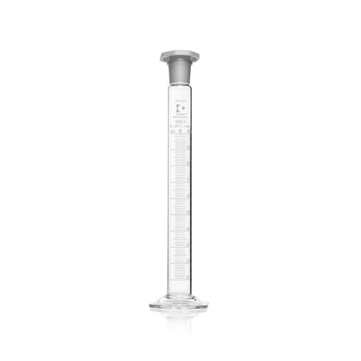 Duran Group DURAN Mischzylinder, mit Sechskantfuß, Teilung u. Stopfen, NS 24/29, 100ml, 2 St/Pkg