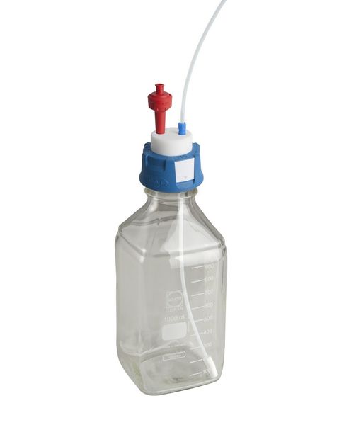 SCAT HPLC Versorgungs-Set I, V2.0: SafetyCap I GL45, Laborflasche 1L, eckig, 1,5 m Kapillare 3,2 mm, Filter, Ventil