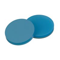 Product Image of Septa, 20 mm diameter, silicone blue transp./PTFE transp., 45° shore A, 3,0mm, 10 x 100 pc