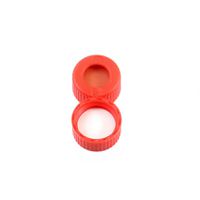 Product Image of SureSTART 9 mm, red PP, Screw Cap (AVCS), Level 2, + red Silicone/white PTFE Septum, 1 mm, 100 pc/PAK