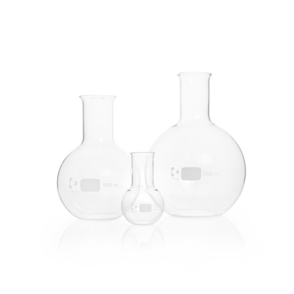 Duran Group Flat bottom flask/DURAN, 100 ml wide neck, beaded rim, 10 pc/PAK