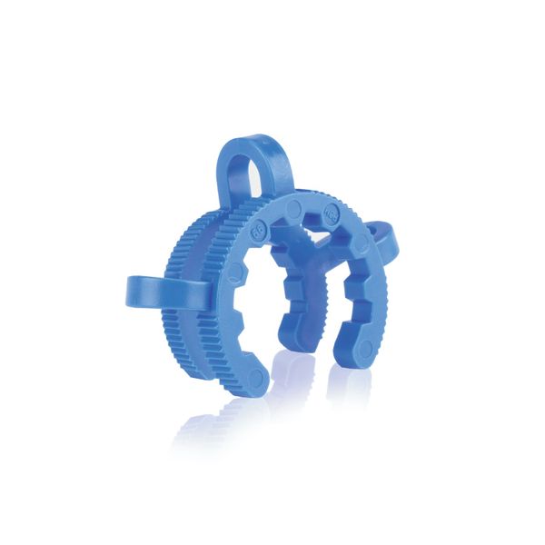 DWK Wheaton Klemmen für Normkegelschliff, für Verbindungen Größe 19, POM, blau, 12 St/Pkg
