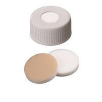 Product Image of ND24 PP Screw Cap white, 12,5mm centre hole, Butyl red/PTFE grey, 2,5mm 10x100/pac, 10 x 100 pc