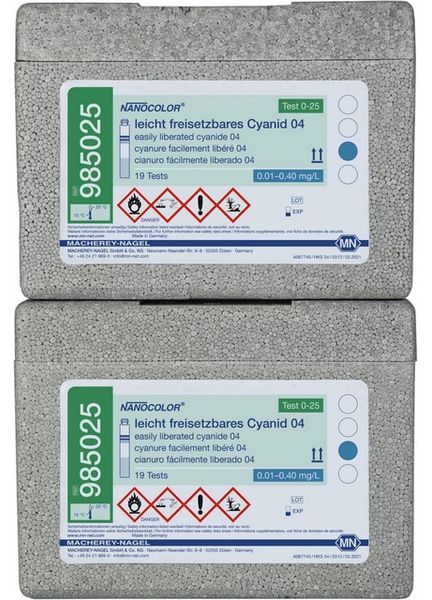 Macherey-Nagel Rundküvettentest NANOCOLOR leicht freisetzbares Cyanid 04, Messbereich: 0.01-0.40 mg/L CN, für 20 Bestimmungen