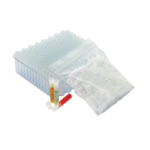 DWK Wheaton Flat bottom vials, 1ml, 8 x 40 mm, with Snap Plug Caps with star piercing, 1000 pc/PAK