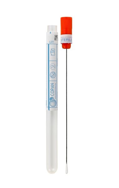 Copan CLASSIQSwabs, Abstrichbesteck im Röhrchen, Aluminiumschaft/Viskose, Minitip, steril, 100 St/Pkg
