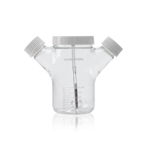 DWK Wheaton 250 ml MagnaFlex Mikroträger-Spinnerflasche, Glas, mit Schraubkappe 33-430, 85 x 175 mm