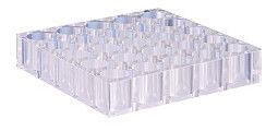Altmann Analytik Vial-Rack, Acrylic (160 x 160 x 30mm), 25 cavities with a diameter of 24mm