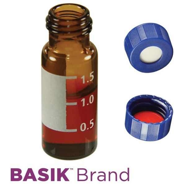 Microsolv EPP Vial, PP amber, 2 ml, Screw Cap blue with bonded Soft-Guard Sil/PTFE Septa, 100 pc/PAK