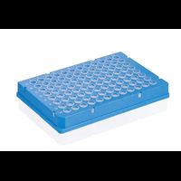 PCR plate 96-well, Rigid Frame, PC/PP, blue, semi skirted, standard, wells transparent, BIO-CERT PCR-Q, 50 pc/PAK