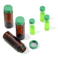 Product Image of Vials, screw top with solid green Melamine cap with PTFE liner, preassembled