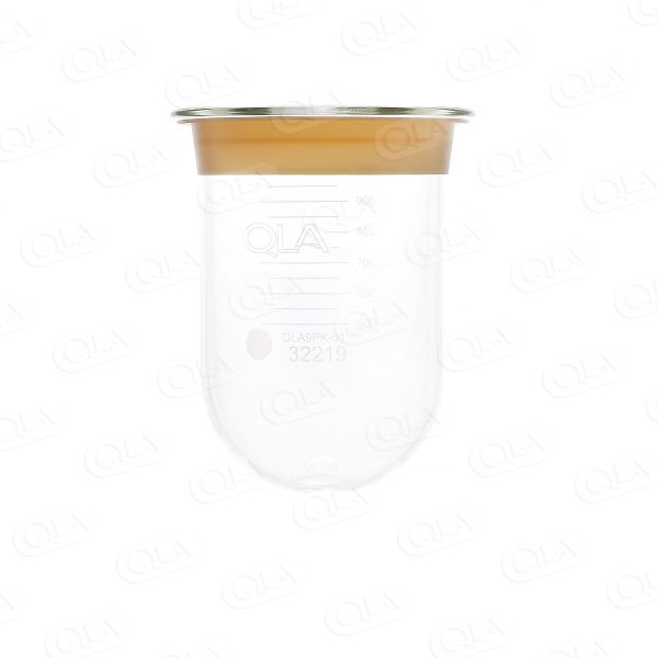 QLA 1000mL Clear Glass PEAK Vessel with Acculign Ring for Distek, Serialized