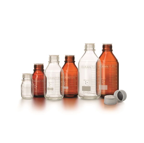 Duran Group DURAN PURE bottle, clear, graduated, GL 45, with dust cover, without cap and pouring ring, 5000ml