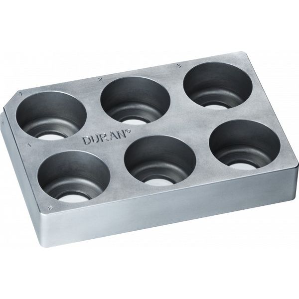 Duran Group ANSI/SLAS Mikrotiterplatte für 2x3 10ml GL 25 Laborflasche, Aluminium