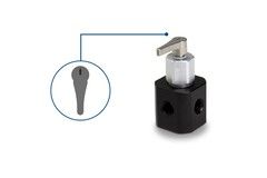 Hamilton Manual Valve, 3-Port Distribution Flow Path (3-5), PTFE/CTFE, HV