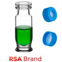 Product Image of Vial & Cap Kit Incl. 100 1.8ml Maximum Recovery, Snap Top, Clear RSA™ Autosampler Vials & 100 Light Blue Snap Caps with fitted Clear AQR Silicone Rubber / Clear PTFE, ultra-pure Septa, RSA Brand Easy Purchase Pack