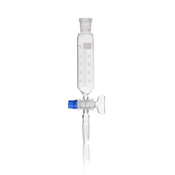 Duran Group DURAN Tropftrichter, zylindrisch, mit Teilung u.Schliff, NS-Kern 14/23, NS Hahn u.Sich., 50 ml, 14/23, NS Hahn u. Hahnsicherung, 50 ml