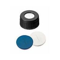 Product Image of Kurzgewindekappe, ND9 PP, schwarz, 1,0 mm, Silikon weiß/PTFE blau, geschlitzt, 1000/PAK