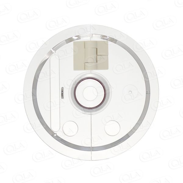QLA Clear Hinged Cover with Opt-Diss Standard Size Arch Probe Slot and Large Center Hole and Cap for Distek Baths