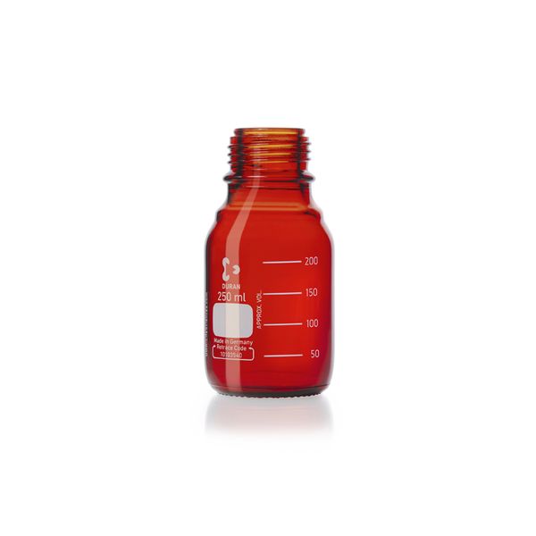Duran Group Laborflasche/DURAN, braun, 250 ml (Gew. GL 45) mit Teilung, ohne Verschluss, 10 St/Pkg