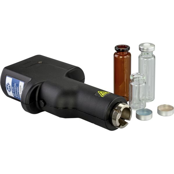 Macherey-Nagel Elektronische Verschließzange (Version 1802/6A) für 20 mm Flip Top/Flip Off Bördelkappen, 6.6 Volt, mit Aufladestation und Steckerset