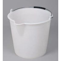 Product Image of Industrial bucket, LDPE white, w/metal handle, 17l
