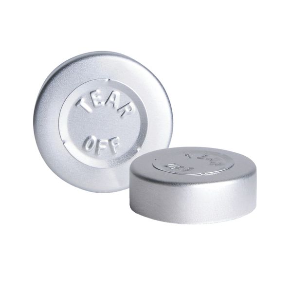 DWK Wheaton Aluminum cap, natural, with center tear-off, without insert, 30 mm O.D., 1000 pc/PAK