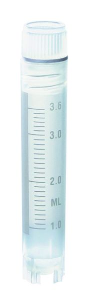 Brand GmbH & Co. KG Kryoröhrchen, 4 ml, Innengewinde, Schraubdeckel mit Silikondichtung, PP, 12,5 mm x 71 mm, steril, 10 x 100 St/Pkg