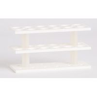 Product Image of Butyrometer rack for 12 butyrometers 2 rows, (WxHxT) 224x160x80 mm, holes 26 mm diam., white PP
