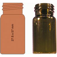 Product Image of 20 mL Screw Neck Vial N 24 outer diameter: 27.5 mm, outer height: 57 mm amber, flat bottom, 100/PAK