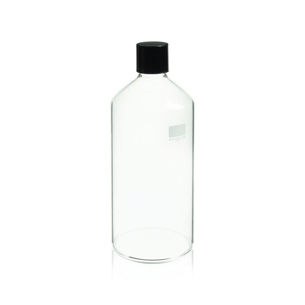 DWK Wheaton Rollerflasche, 1760ml, PF-Schraubkappe, schwarz, 38-415 mit Styrol-Butadien-Einlage, 110 x 285 mm, 4 St/Pkg