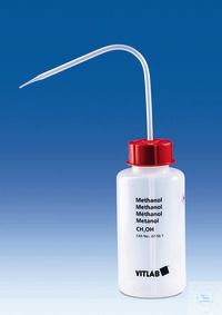 Vitlab Sicherheitsflasche, Enghals, PE-LD, GL25, VENT-CAP, PP, Methanol, 500 ml, 12 St/Pkg