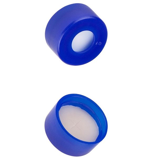 Microsolv Snap Cap blue, 11 mm, with White Silicone Rubber / Tan PTFE Pre-Slit Septa, 100 pc/PAK