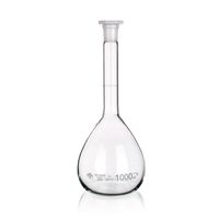 Product Image of Flask, volumetric with plastic stopper NS 12/21, clear, Class A, 100ml, 10/PK