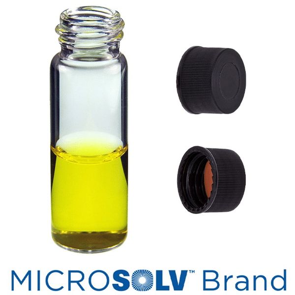 Microsolv EPP Vial, clear, 4 ml, Screw Cap black, solid, with Rubber/TEF Liner, 100 pc/PAK