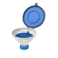 Product Image of Funnel with lid ''MARCO'', V2.0, S50, HDPE, with removable sieve, funnel-diameter = 140 mm