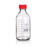 Product Image of Reagent Bottle GL45, with PP-Cap and Ring (red), clear, 500ml, 10/PK