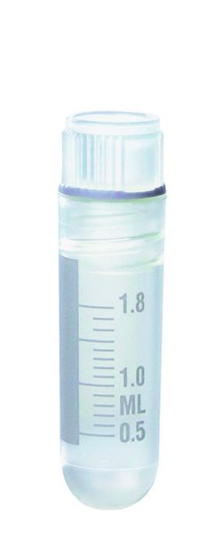Brand GmbH & Co. KG Kryoröhrchen, 2 ml, Innengewinde, Schraubdeckel mit Silikondichtung, PP, 12,5 mm x 48 mm, steril, 10 x 100 St/Pkg