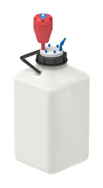 SCAT HPLC Entsorgungs-Set 10: Safety Waste Cap S90, Kanister S90, 10 L, PE-HD, und Abluftfilter M, inklusive Fittinge