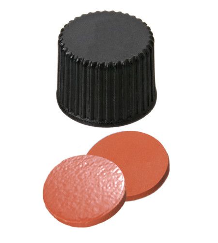 Altmann Analytik ND8 Natural Rubber red-orange/TEF transparent Seal (PP), black closed top, 10x100/pac