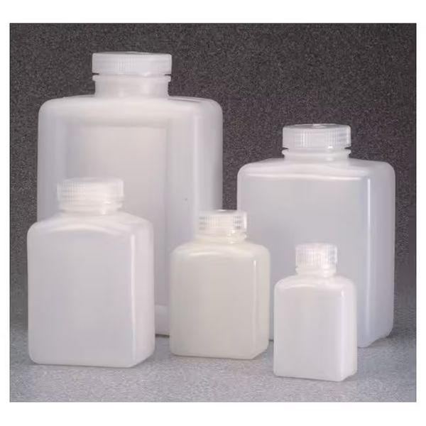 Nalgene Thermo Scientific Vierkantflasche, HDPE, durchscheinend, 1000 ml, mit Schraubverschluss 53 mm, 50 St/Pkg