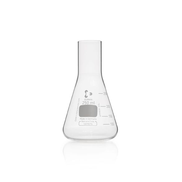 Duran Group Kulturkolben/DURAN 250ml Erlenmeyerform Hals gerade f. Metallkappen, 10 St/Pkg