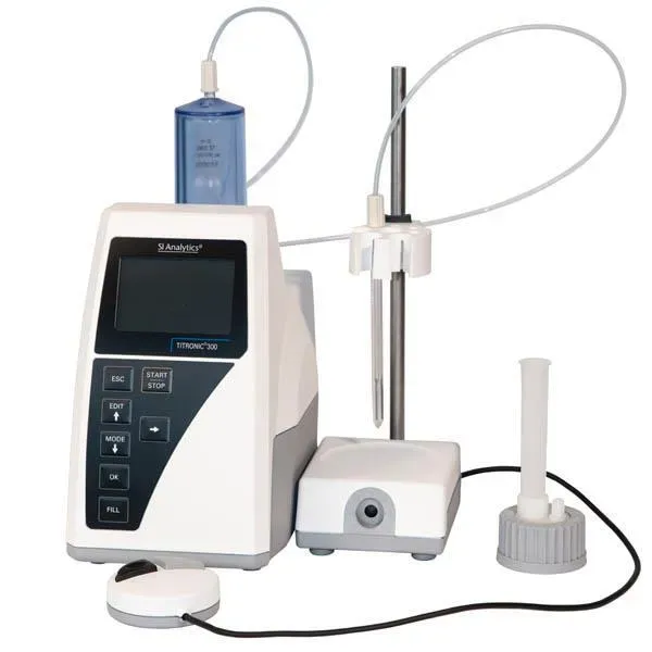 SI Analytics TITRONIC 300 Modul 1: Grundgerät mit gebrauchsfertig montierter 20 ml Dosiereinheit TZ 3130 und Zubehör