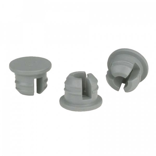 DWK Wheaton 20 mm Gummi-Eindrückstopfen mit dünnem Flansch, CIIR, grau, 300 St/Pkg