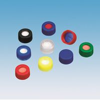 Product Image of 2in1 KIT: ND9 1,5ml Kurzgewindefl. klar +ND9 PP Kurzgew.kappe, blau+Loch, RedRubber/PTFE beige, 100/Kit